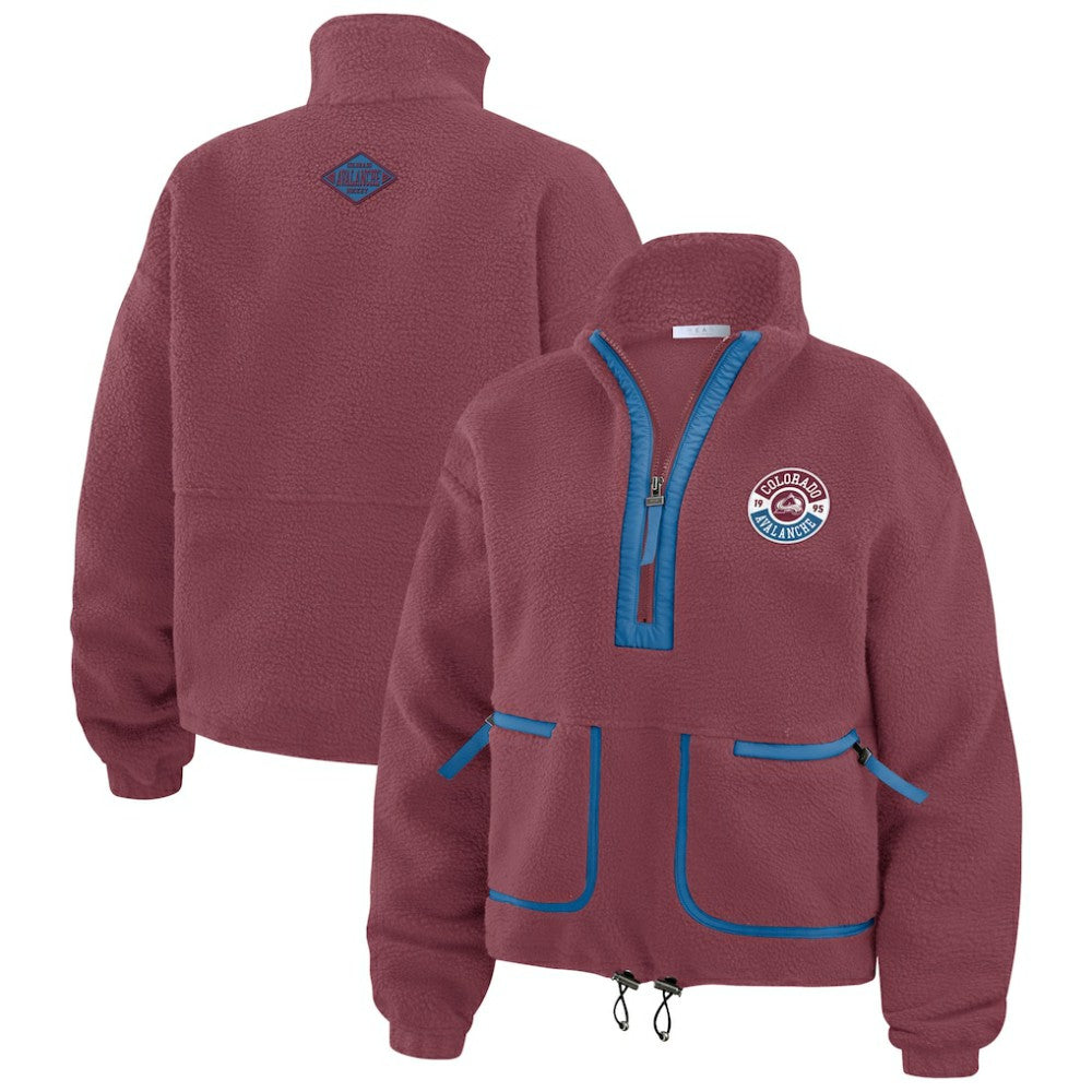 Colorado Avalanche WEAR by Erin Andrews Women's Polar Fleece Half-Zip Jacket - Burgundy - NHL