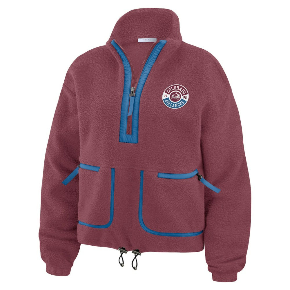 Colorado Avalanche WEAR by Erin Andrews Women's Polar Fleece Half-Zip Jacket - Burgundy - NHL