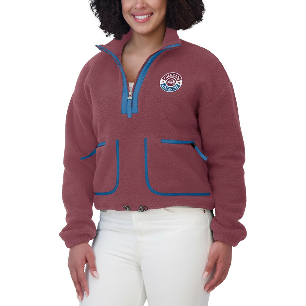 Colorado Avalanche WEAR by Erin Andrews Women's Polar Fleece Half-Zip Jacket - Burgundy - NHL