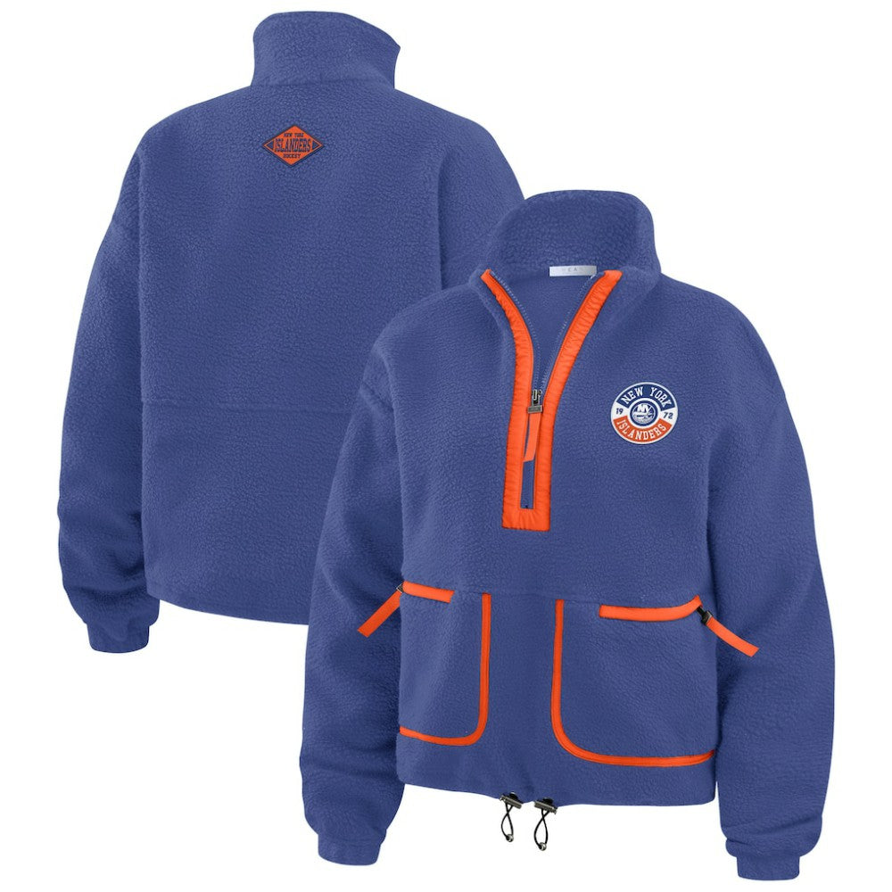 New York Islanders WEAR by Erin Andrews Women's Polar Fleece Half-Zip Jacket - Royal - NHL