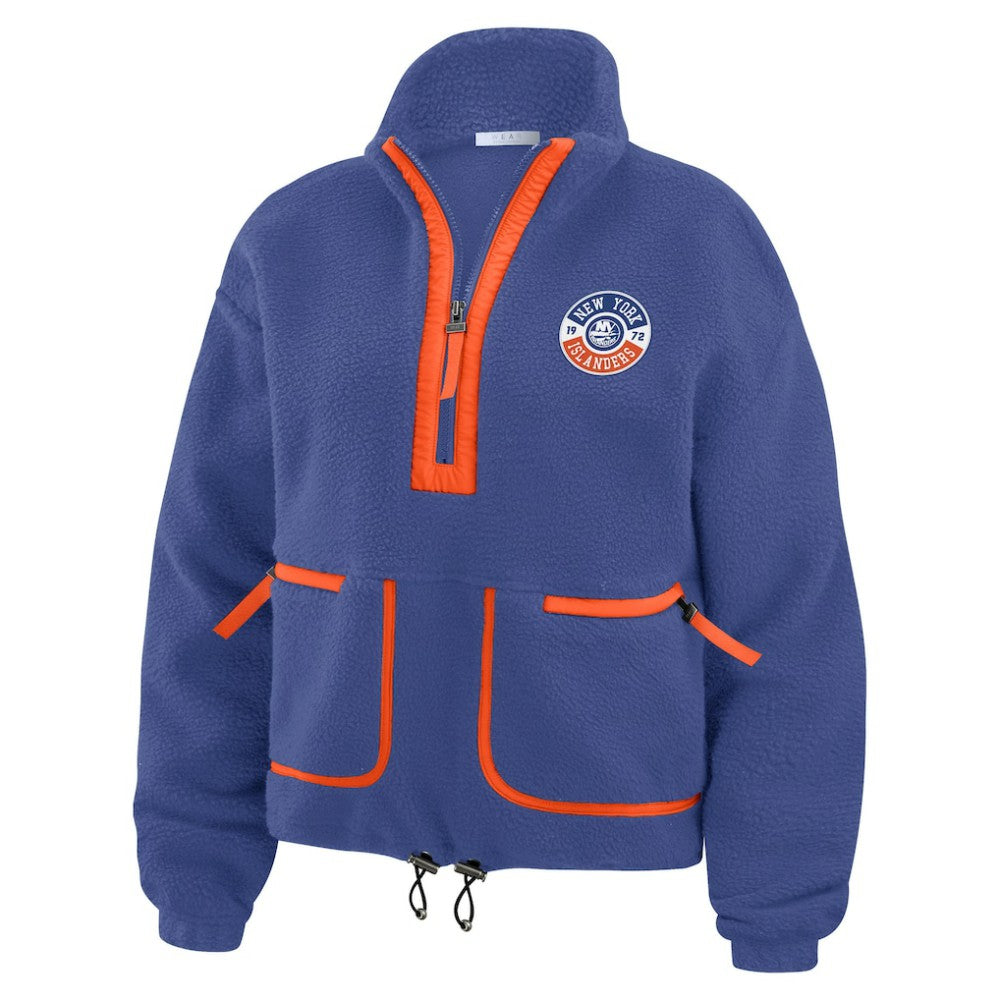New York Islanders WEAR by Erin Andrews Women's Polar Fleece Half-Zip Jacket - Royal - NHL