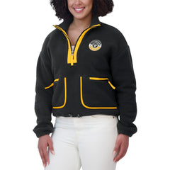 Pittsburgh Penguins WEAR by Erin Andrews Women's Polar Fleece Half-Zip Jacket - Black - NHL