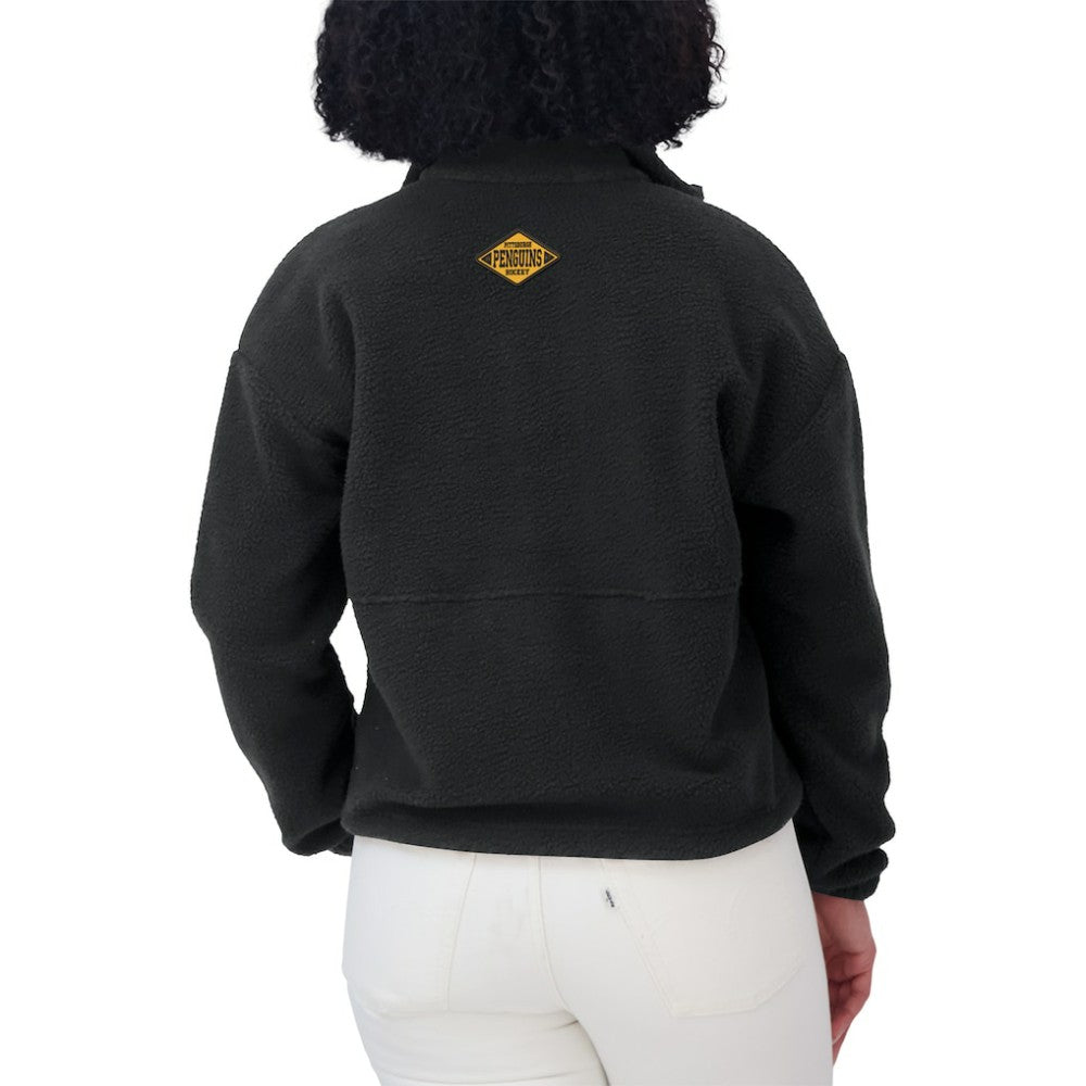 Pittsburgh Penguins WEAR by Erin Andrews Women's Polar Fleece Half-Zip Jacket - Black - NHL