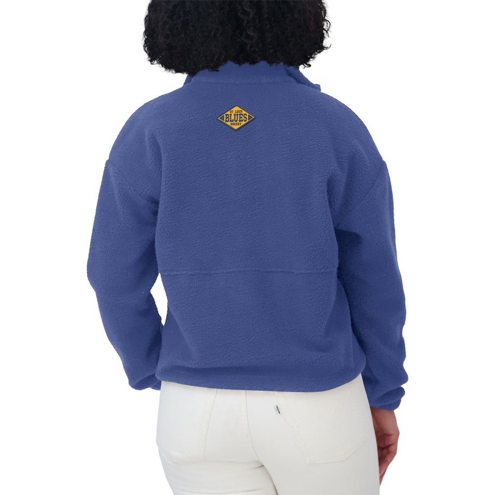 St. Louis Blues WEAR by Erin Andrews Women's Polar Fleece Half-Zip Jacket - Blue - NHL