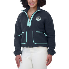 Seattle Kraken WEAR by Erin Andrews Women's Polar Fleece Half-Zip Jacket - Deep Sea Blue - NHL