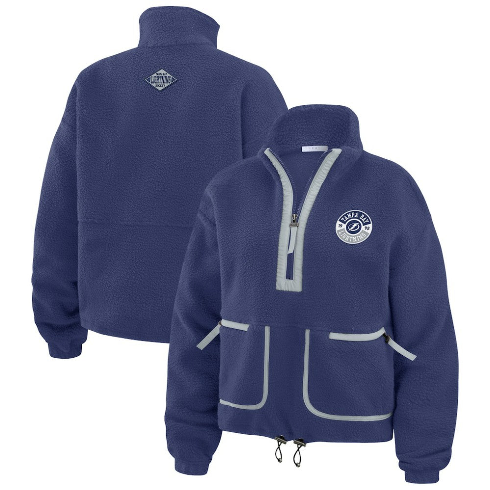Tampa Bay Lightning WEAR by Erin Andrews Women's Polar Fleece Half-Zip Jacket - Blue - NHL