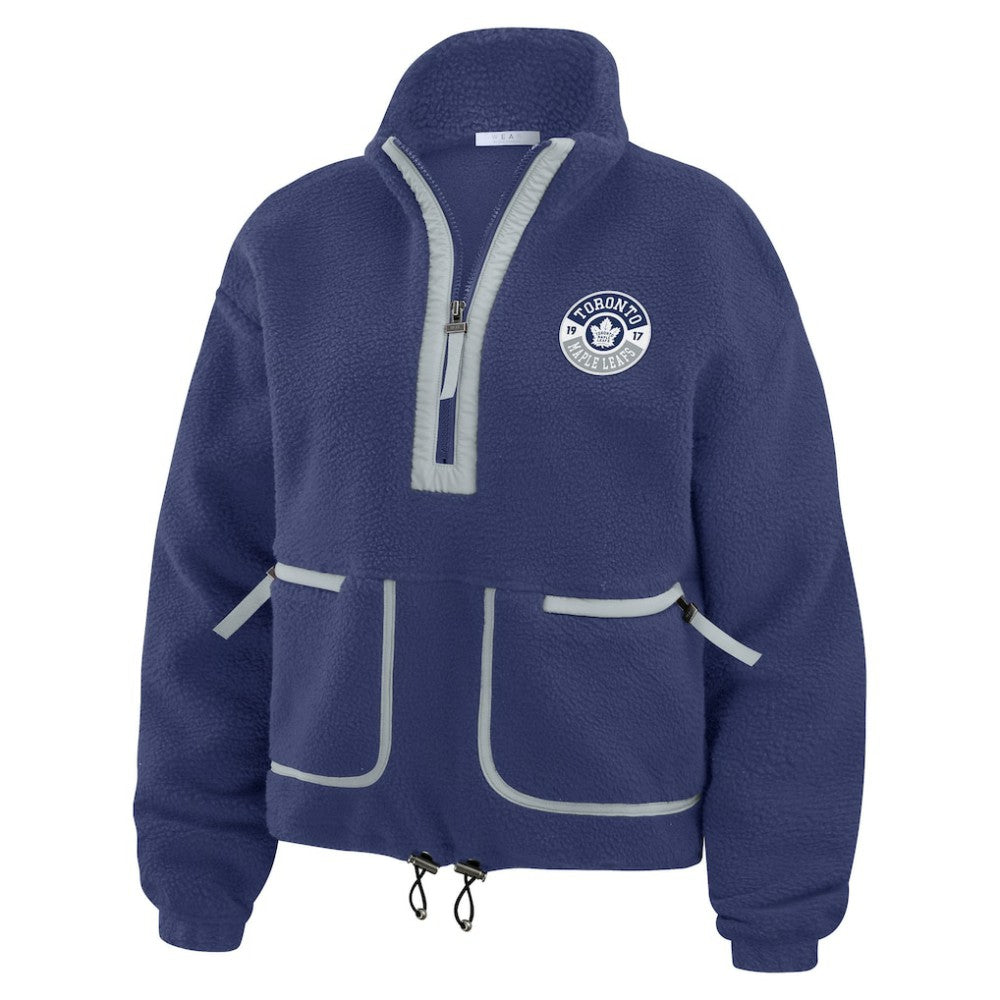 Toronto Maple Leafs WEAR by Erin Andrews Women's Polar Fleece Half-Zip Jacket - Blue - NHL