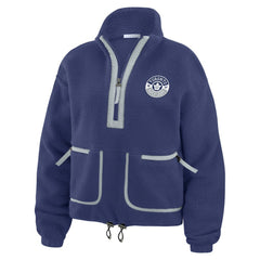 Toronto Maple Leafs WEAR by Erin Andrews Women's Polar Fleece Half-Zip Jacket - Blue - NHL