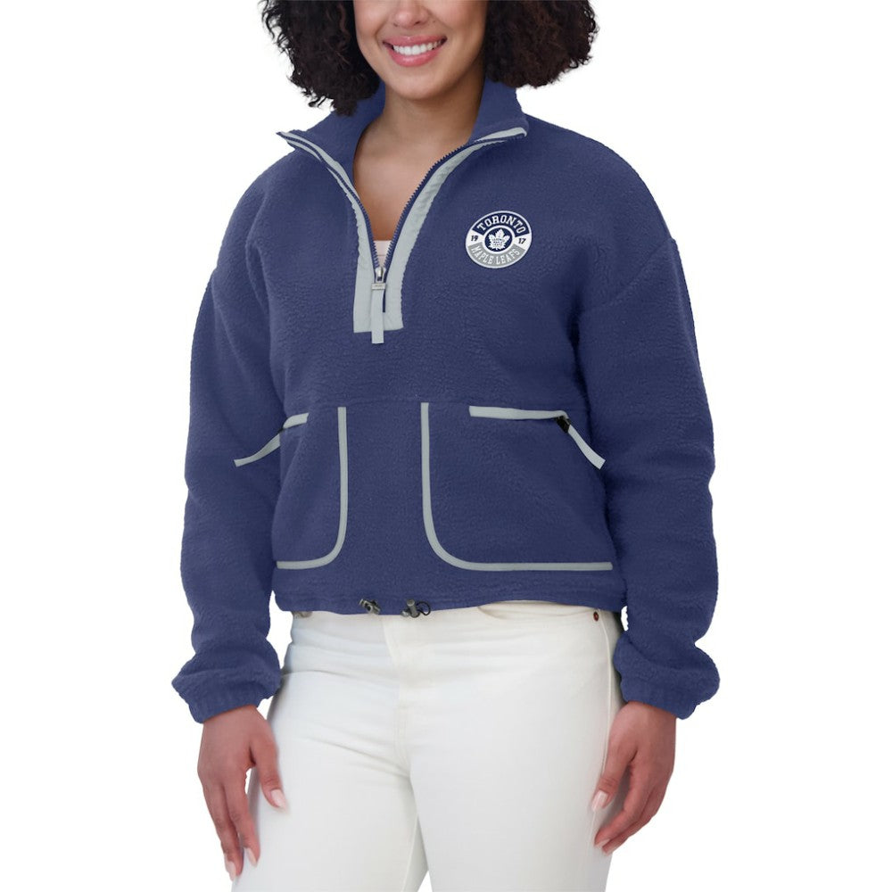 Toronto Maple Leafs WEAR by Erin Andrews Women's Polar Fleece Half-Zip Jacket - Blue - NHL