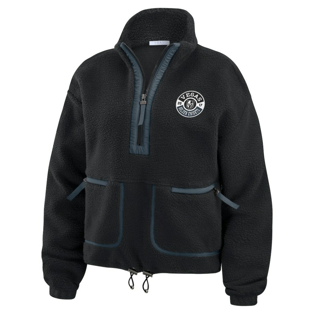 Vegas Golden Knights WEAR by Erin Andrews Women's Polar Fleece Half-Zip Jacket - Black - NHL
