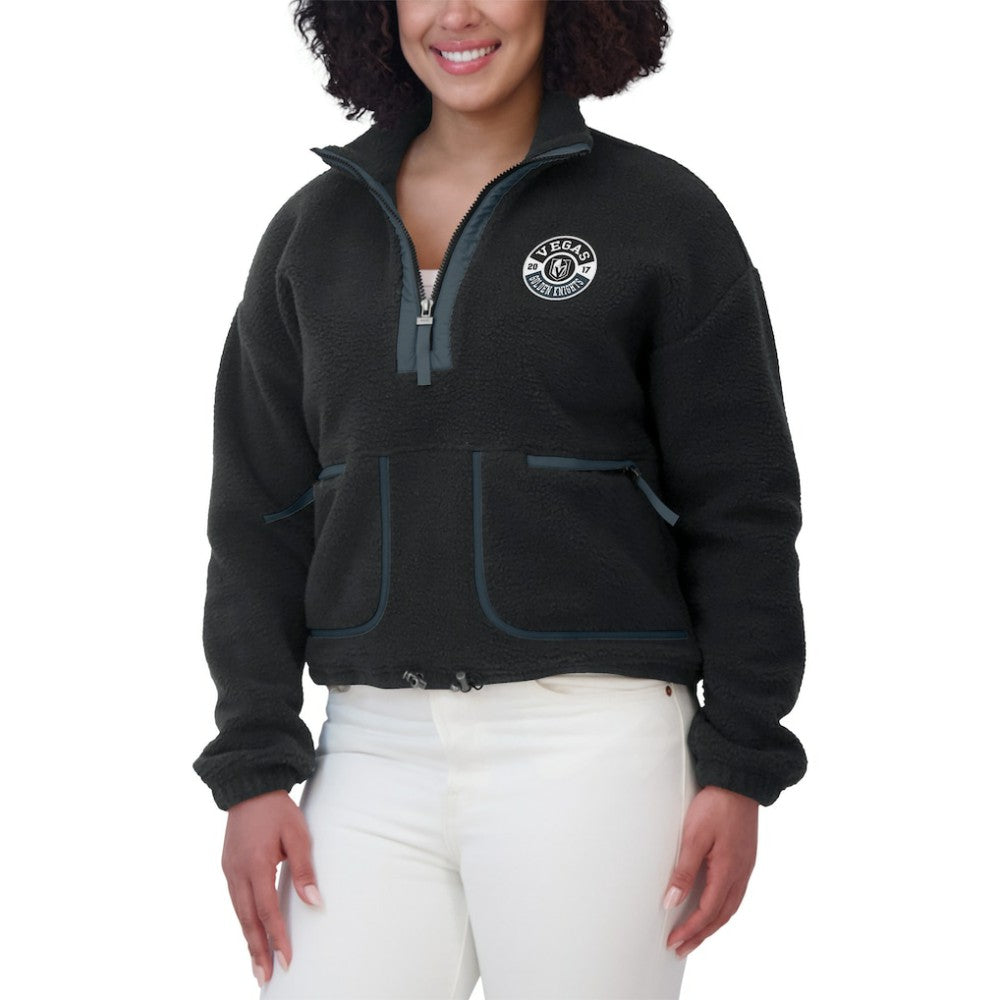 Vegas Golden Knights WEAR by Erin Andrews Women's Polar Fleece Half-Zip Jacket - Black - NHL