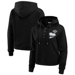 Los Angeles Kings WEAR by Erin Andrews Women's Waffle-Knit Pullover Hoodie - Black - NHL