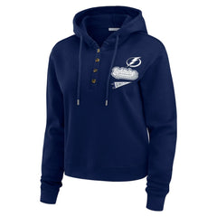 Tampa Bay Lightning WEAR by Erin Andrews Women's Waffle-Knit Pullover Hoodie - Blue - NHL