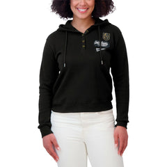 Vegas Golden Knights WEAR by Erin Andrews Women's Waffle-Knit Pullover Hoodie - Black - NHL