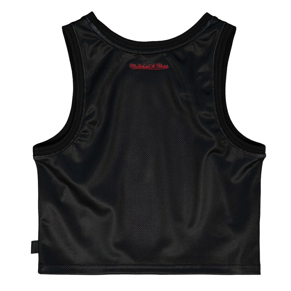 Chicago Bulls Women's Hardwood Classics Big Face 4.0 Cropped Tank Top Black - NBA