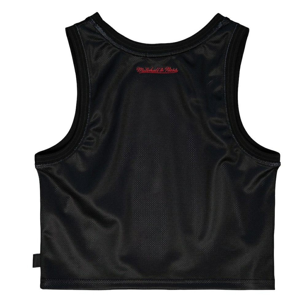 Chicago Bulls Women's Hardwood Classics Big Face 4.0 Cropped Tank Top Black - NBA