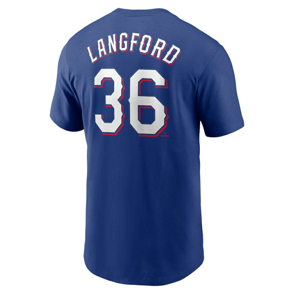 Wyatt Langford Texas Rangers Nike Fuse Name & Number T-Shirt - MLB