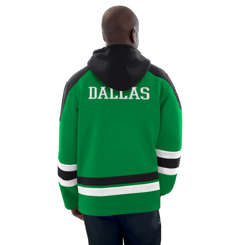 Dallas Stars Starter Hockey Pullover Hoodie - Kelly Green/Black - NHL