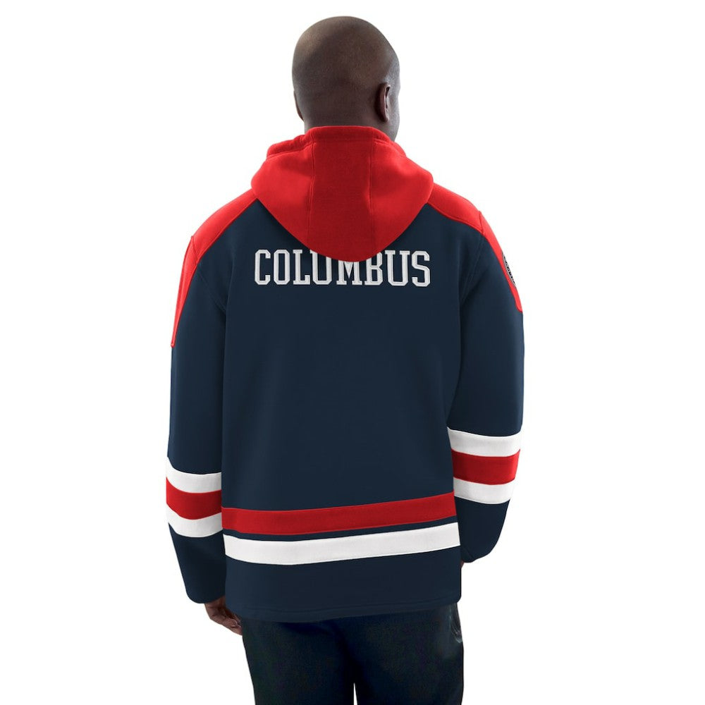 Columbus Blue Jackets Starter Hockey Pullover Hoodie - Navy/Red - NHL