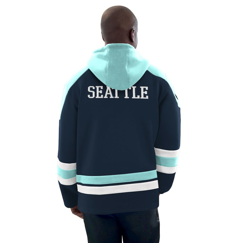 Seattle Kraken Starter Hockey Pullover Hoodie - Deep Sea Blue/Light Blue - NHL