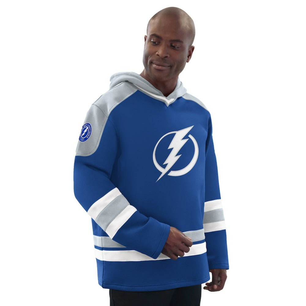 Tampa Bay Lightning Starter Hockey Pullover Hoodie - Blue/Gray - NHL