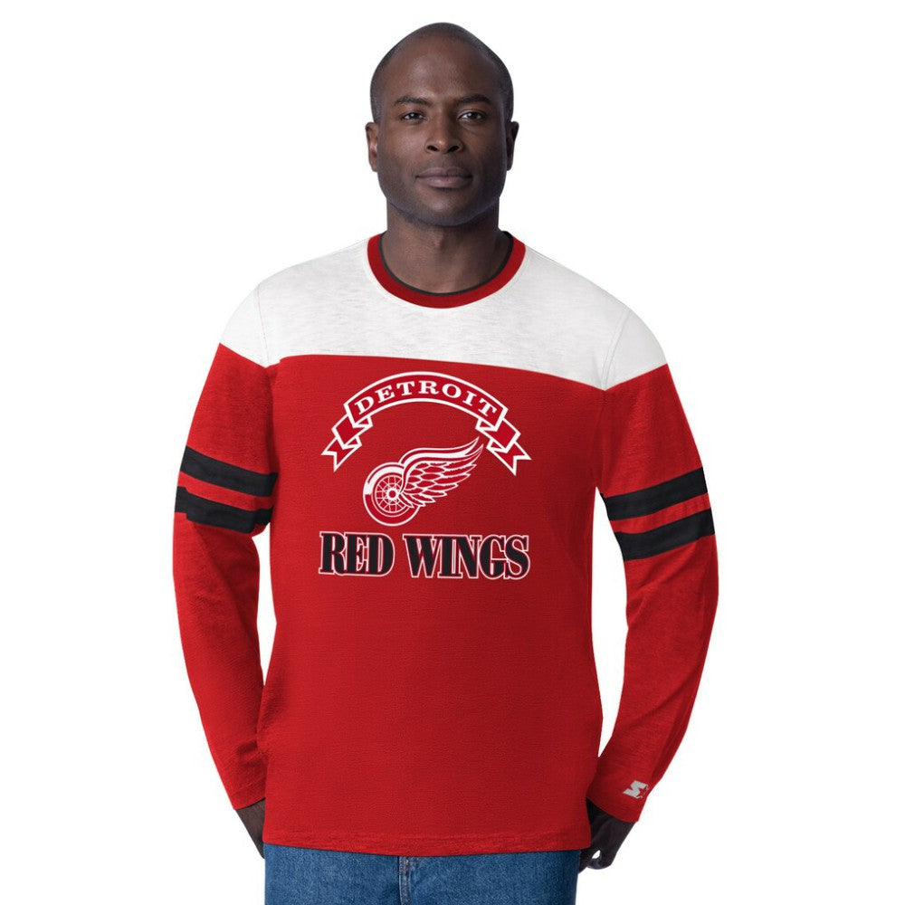 Detroit Red Wings Starter Blitz Durene Long Sleeve T-Shirt - Red - NHL