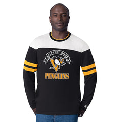 Pittsburgh Penguins Starter Blitz Durene Long Sleeve T-Shirt - Black - NHL