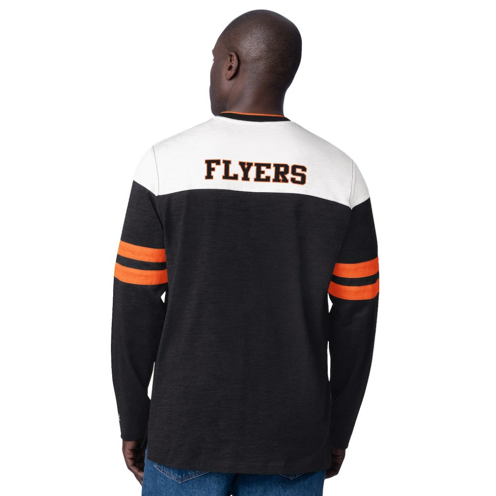 Philadelphia Flyers Starter Blitz Durene Long Sleeve T-Shirt - Black - NHL
