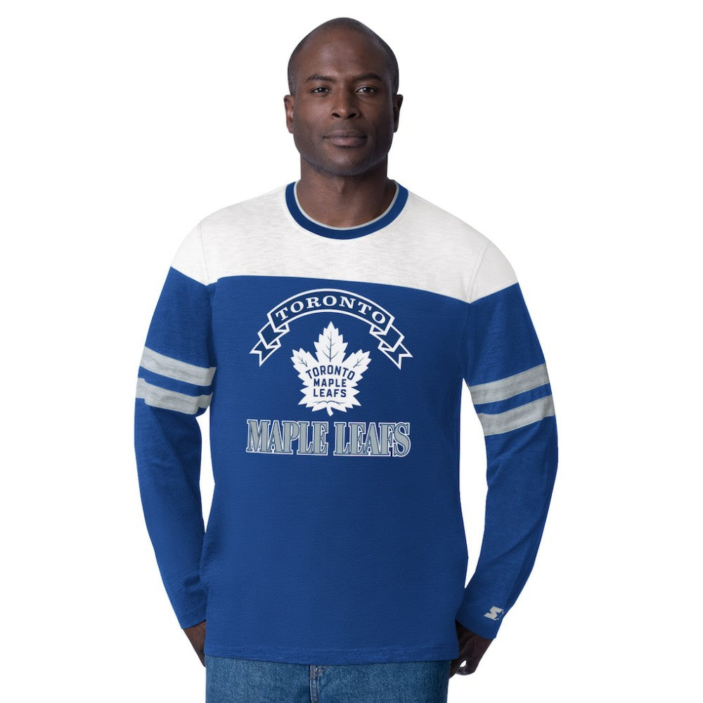 Toronto Maple Leafs Starter Blitz Durene Long Sleeve T-Shirt - Blue - NHL