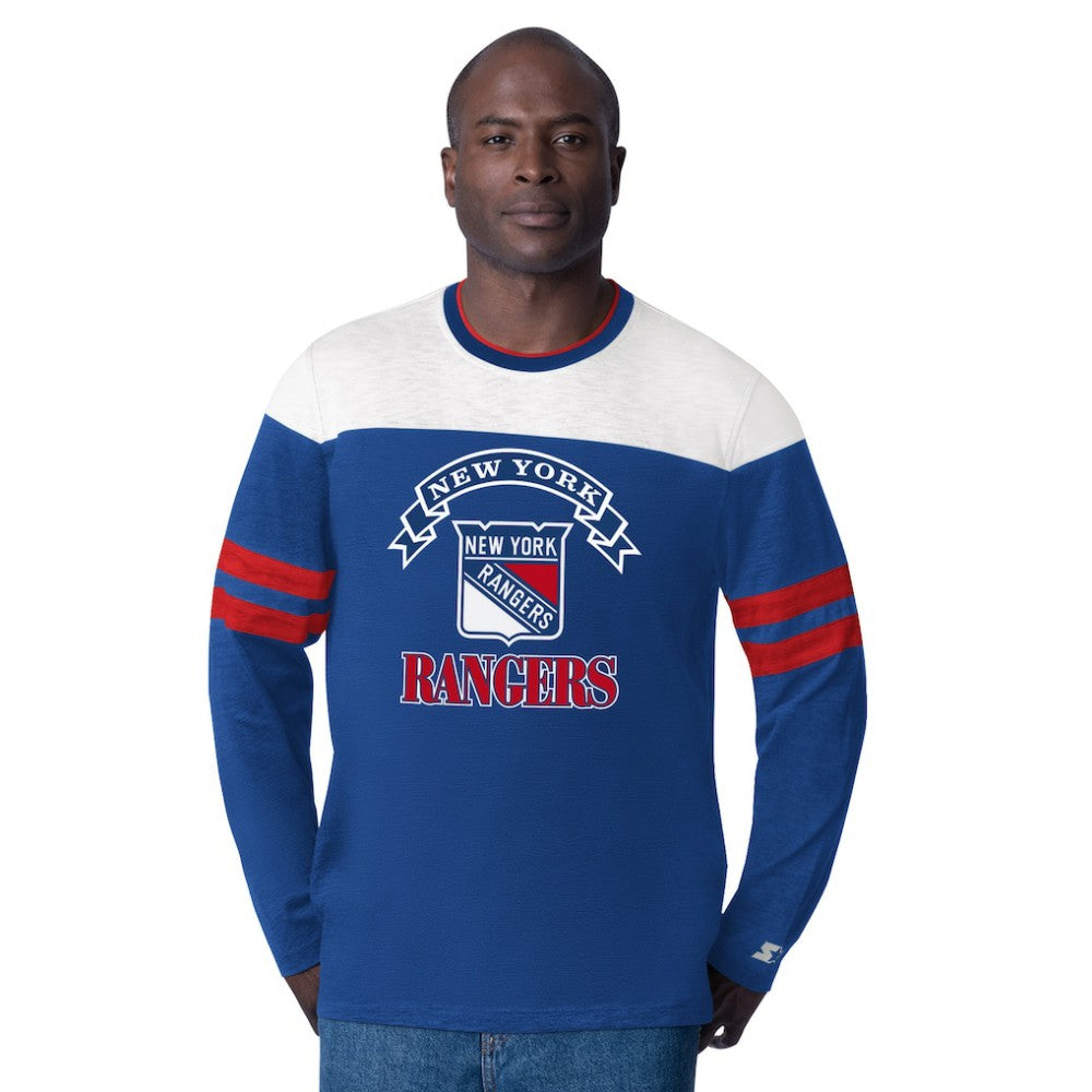 New York Rangers Starter Blitz Durene Long Sleeve T-Shirt - Blue - NHL