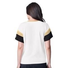 Vegas Golden Knights G-III 4Her by Carl Banks Women's Rink Oversized Rhinestone V-Neck T-Shirt - White - NHL