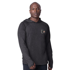 Philadelphia Flyers MSX by Michael Strahan Fast Track Raglan Long Sleeve Hoodie T-Shirt - Black - NHL