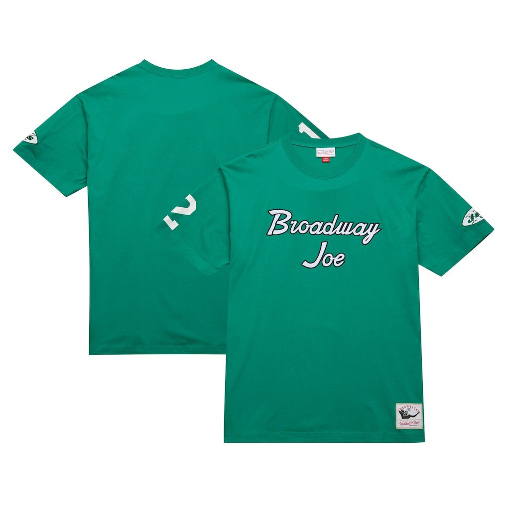 Joe Namath New York Jets Retired Player Nickname T-Shirt Kelly Green | Mitchell & Ness