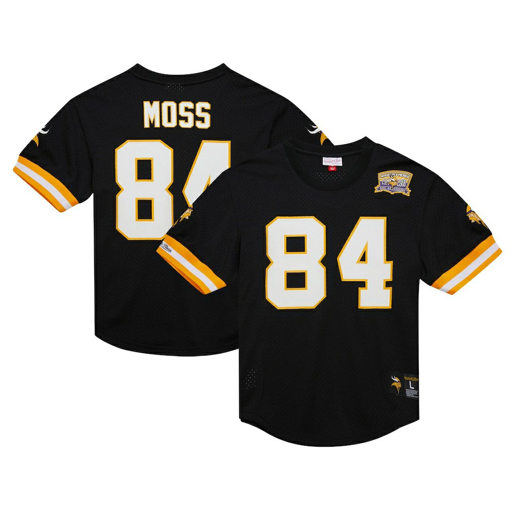 Randy Moss Minnesota Vikings Retired Player Name & Number Mesh Top Black | Mitchell & Ness
