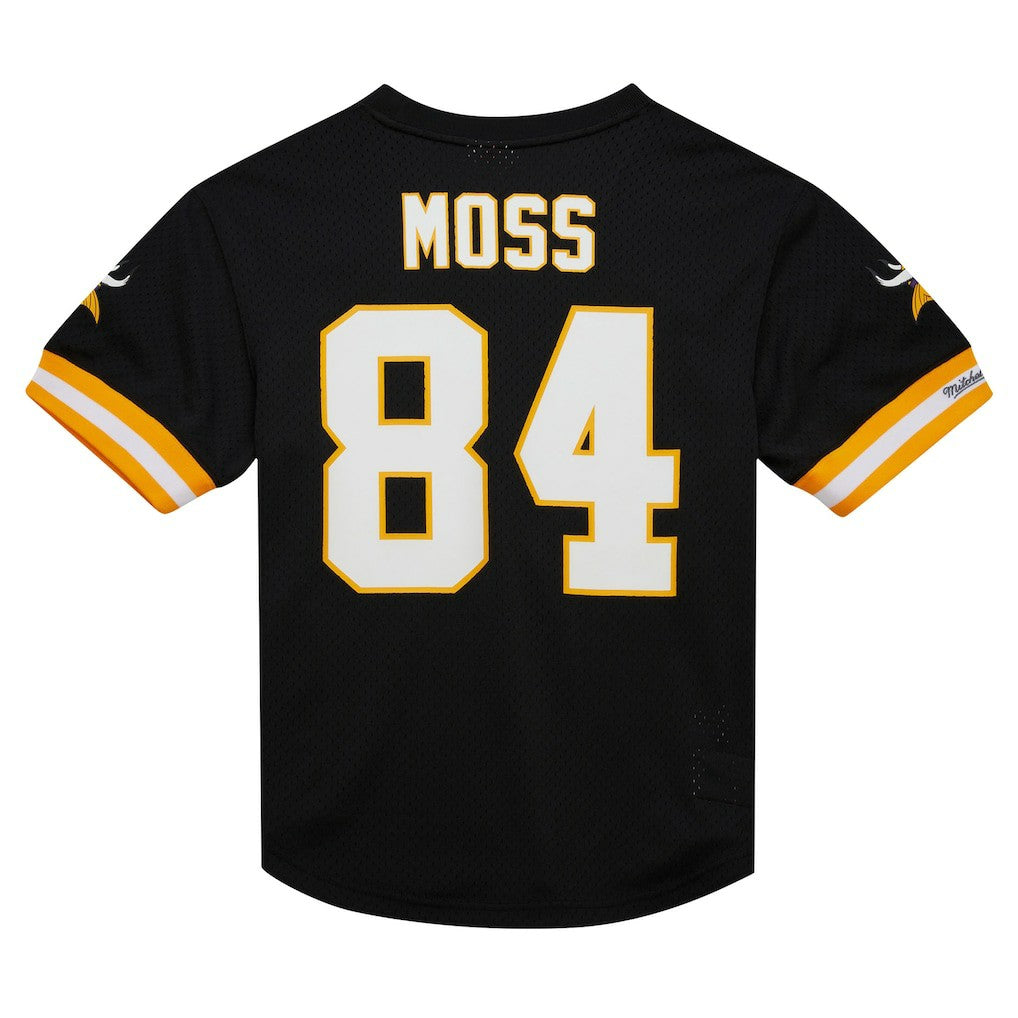Randy Moss Minnesota Vikings Retired Player Name & Number Mesh Top Black | Mitchell & Ness