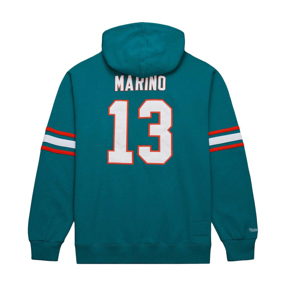Dan Marino Miami Dolphins Retired Player Name & Number Pullover Hoodie Aqua | Mitchell & Ness