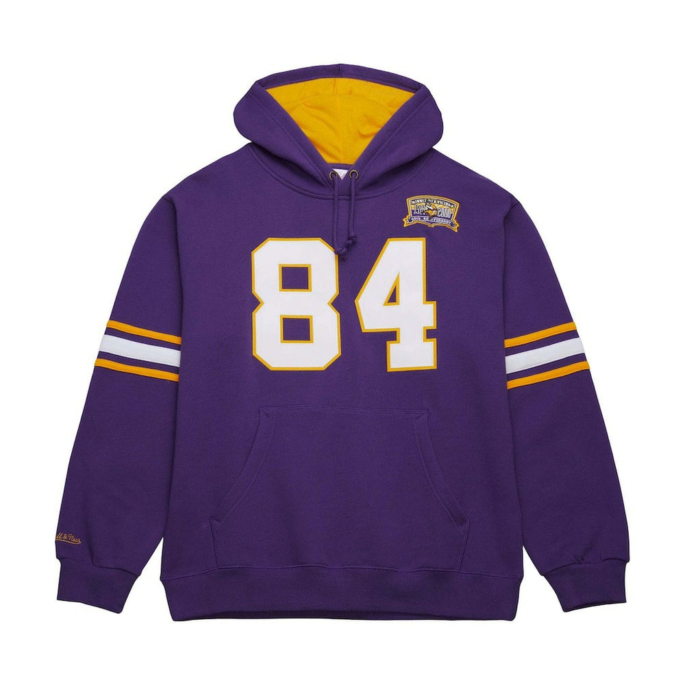 Randy Moss Minnesota Vikings Retired Player Name & Number Pullover Hoodie Purple | Mitchell & Ness