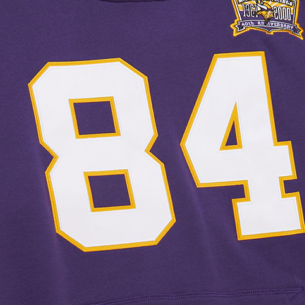 Randy Moss Minnesota Vikings Retired Player Name & Number Pullover Hoodie Purple | Mitchell & Ness