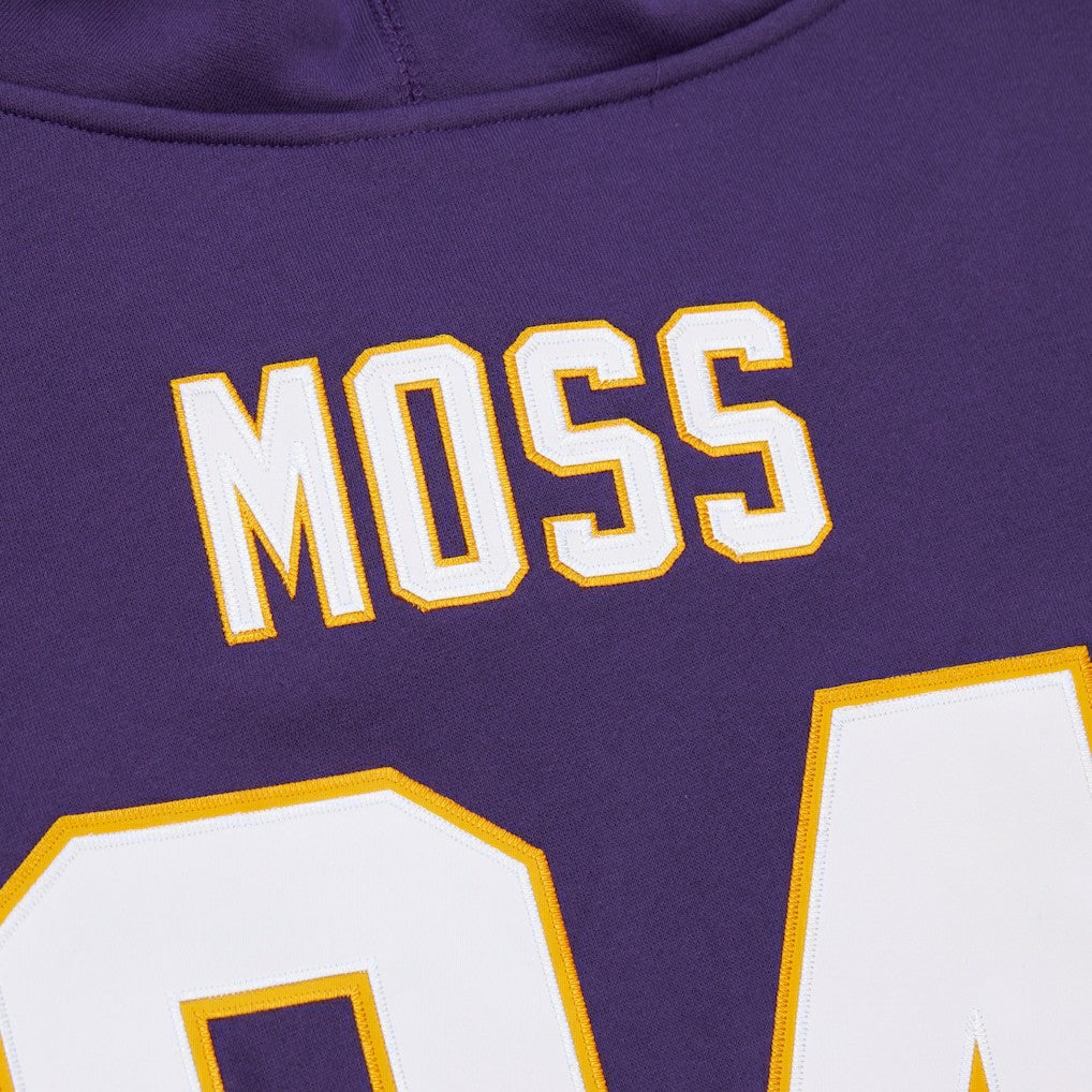 Randy Moss Minnesota Vikings Retired Player Name & Number Pullover Hoodie Purple | Mitchell & Ness