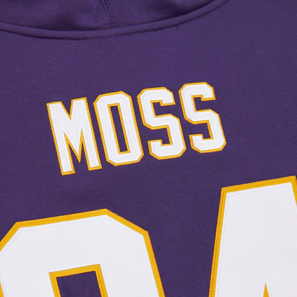 Randy Moss Minnesota Vikings Retired Player Name & Number Pullover Hoodie Purple | Mitchell & Ness