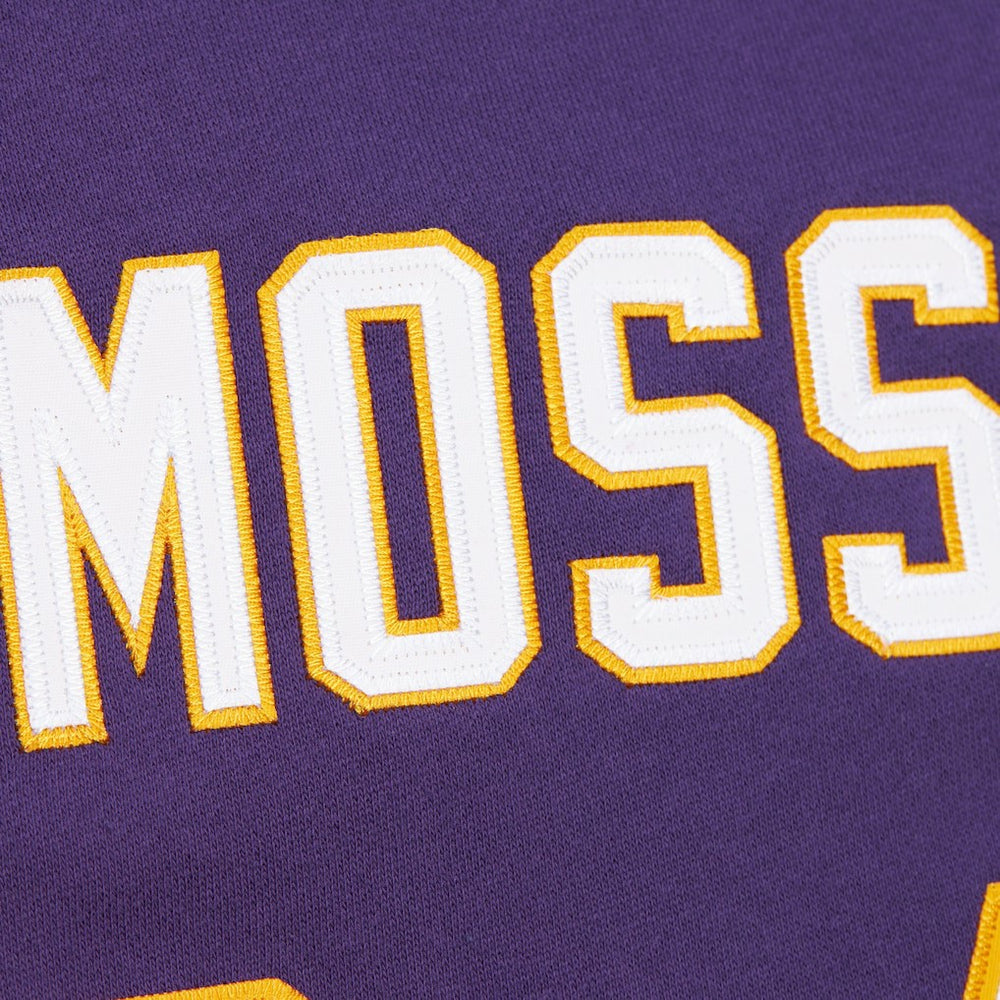 Randy Moss Minnesota Vikings Retired Player Name & Number Pullover Hoodie Purple | Mitchell & Ness