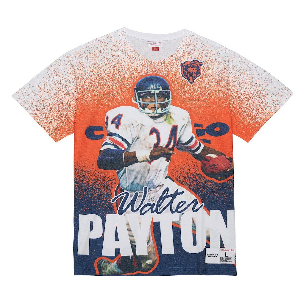 Walter Payton Chicago Bears Burst Retired Player T-Shirt Gray | Mitchell & Ness