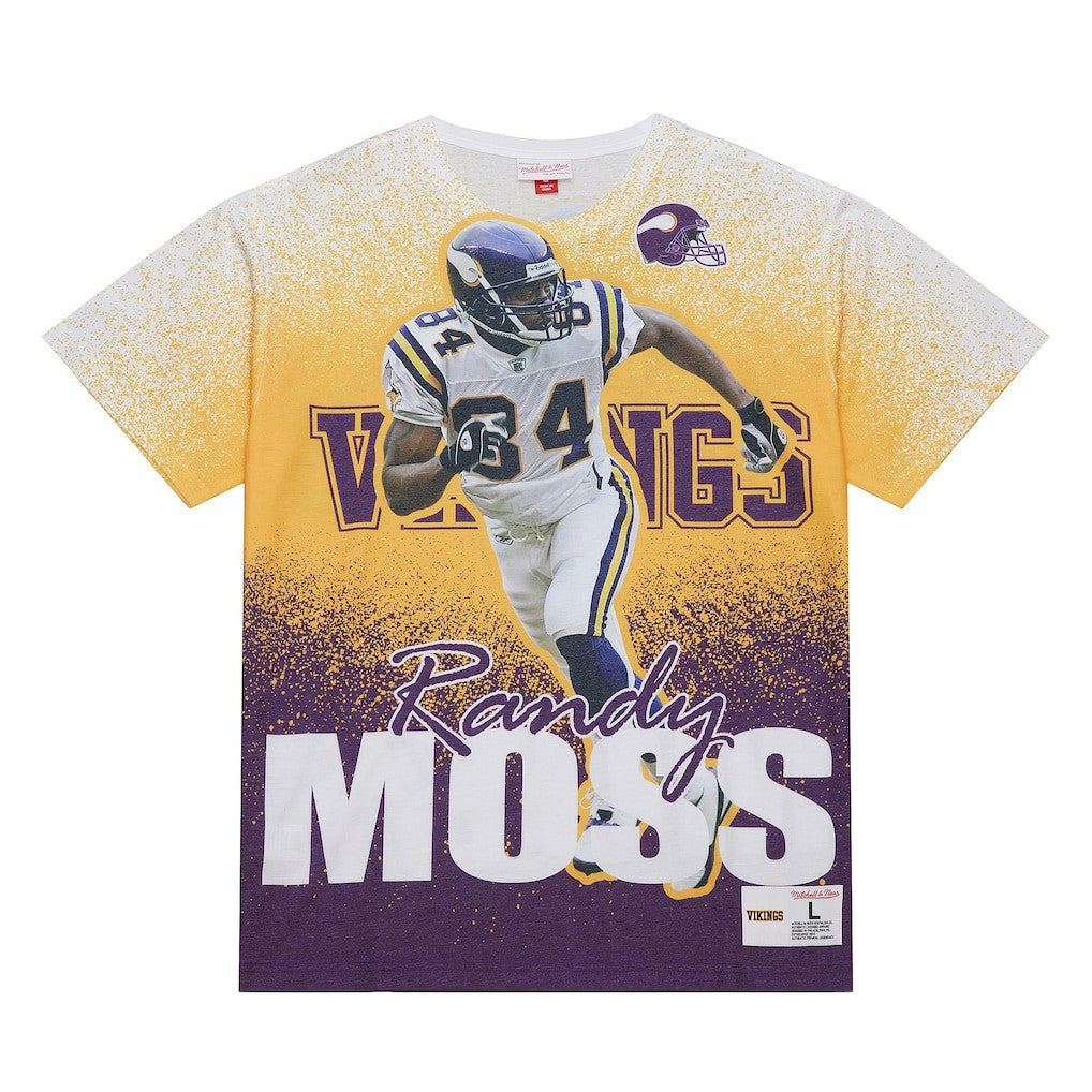 Randy Moss Minnesota Vikings Burst Retired Player T-Shirt Gray | Mitchell & Ness