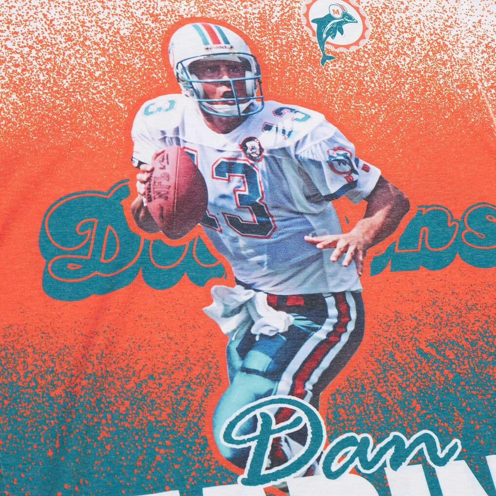 Dan Marino Miami Dolphins Burst Retired Player T-Shirt White | Mitchell & Ness