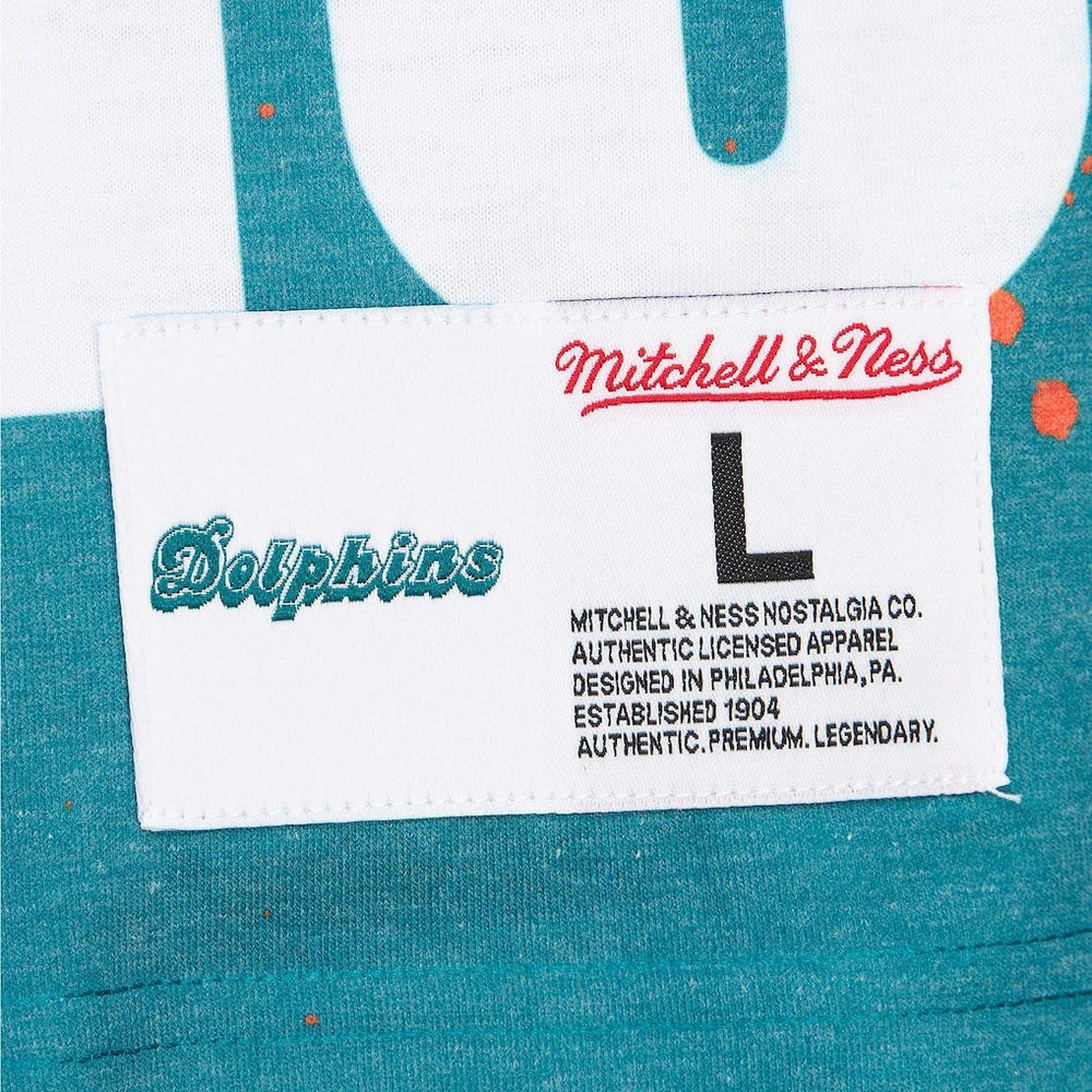 Dan Marino Miami Dolphins Burst Retired Player T-Shirt White | Mitchell & Ness