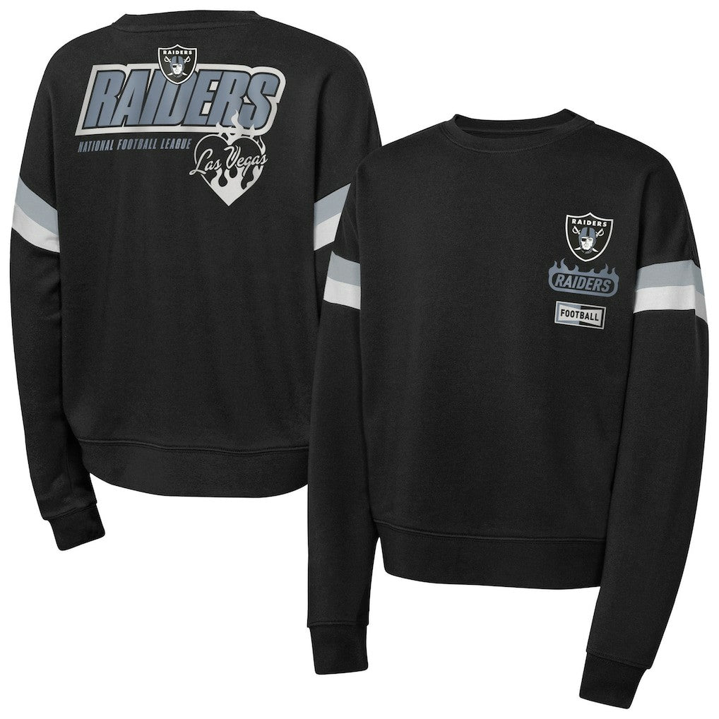 Las Vegas Raiders Girls Eternal Love Pullover Sweatshirt Black | NFL