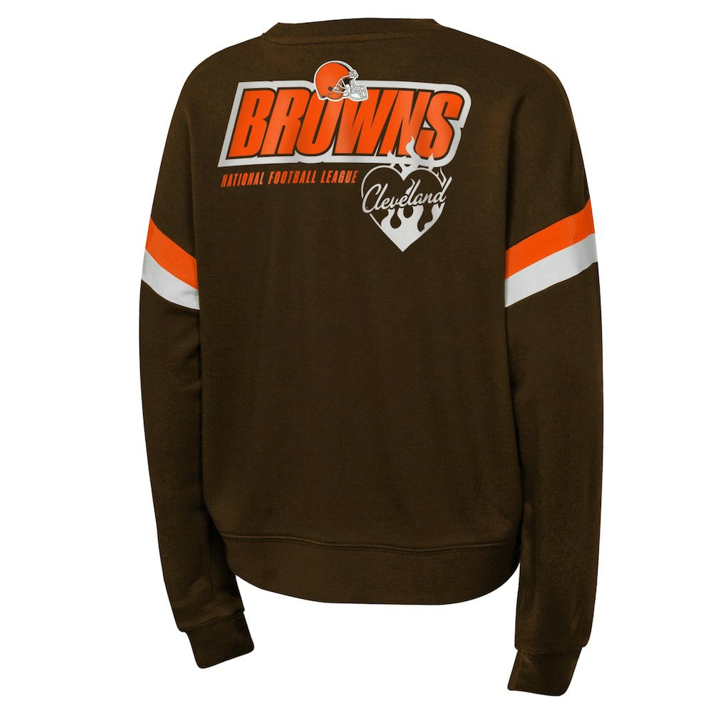 Cleveland Browns Girls Eternal Love Pullover Sweatshirt Brown | NFL