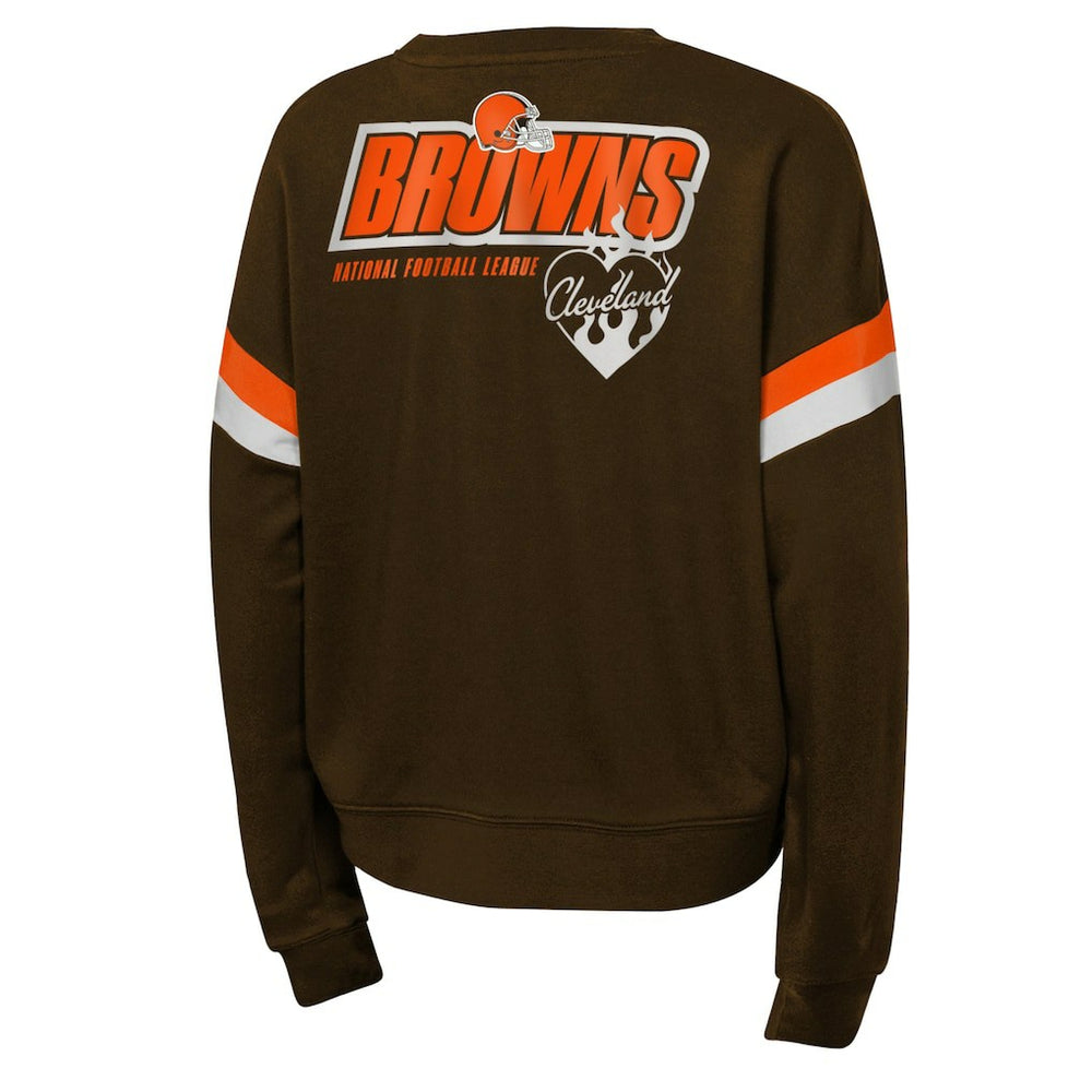 Cleveland Browns Girls Eternal Love Pullover Sweatshirt Brown | NFL
