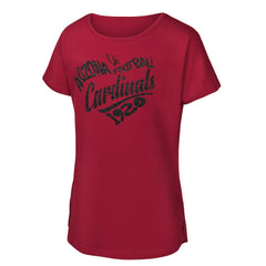 Arizona Cardinals Girls Youth Script Heart Dolman T-Shirt Cardinal | NFL