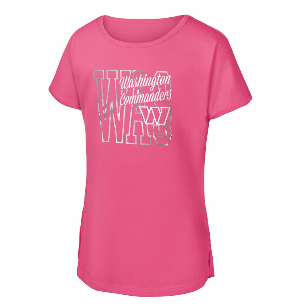 Washington Commanders Girls Youth Signal Caller Dolman T-Shirt Pink | NFL